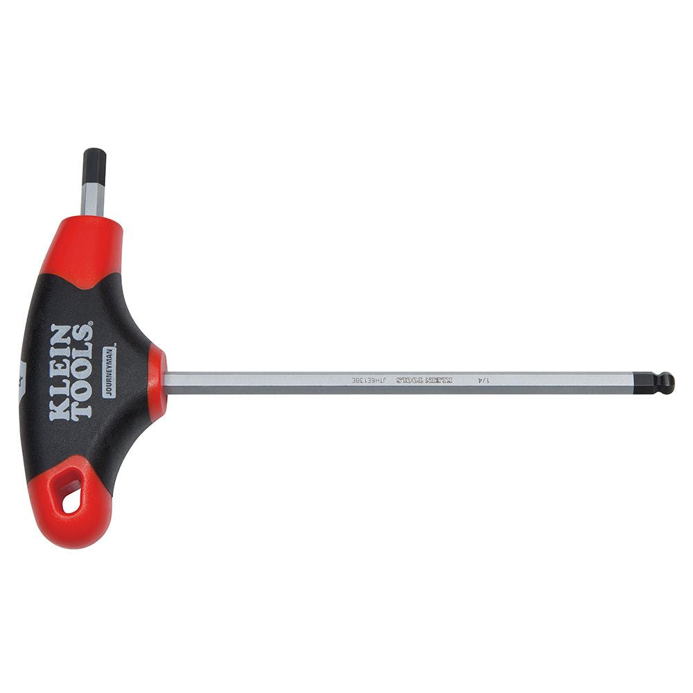 Klein Tools JTH6E12BE 7/32-Inch Ball-End Hex Key, Journeyman™ T-Handle, 6-Inch - Edmondson Supply