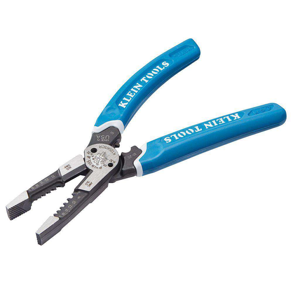 Klein Tools K12065CR Klein-Kurve® Heavy-Duty Wire Stripper Crimper 8-20 AWG - Edmondson Supply
