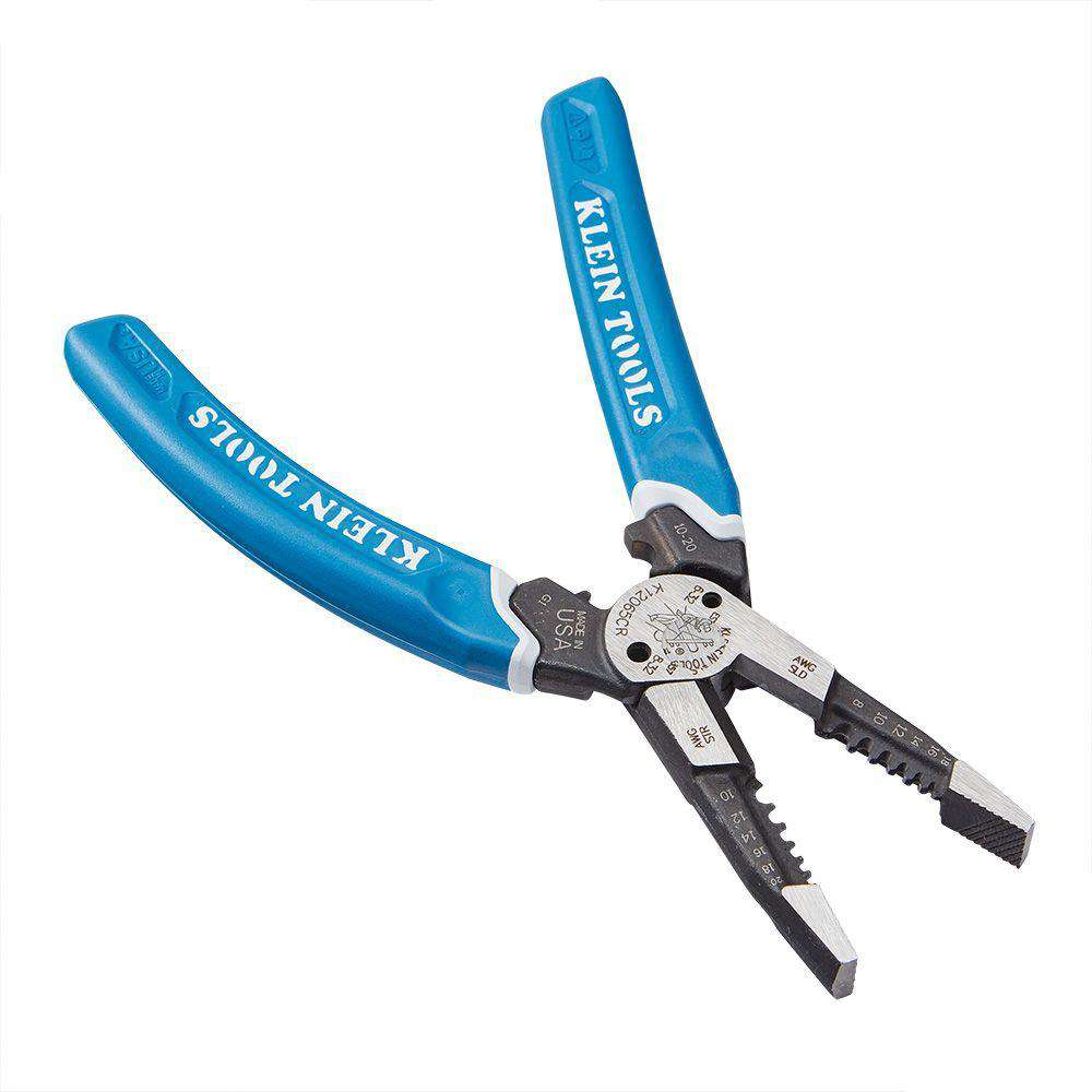 Klein Tools K12065CR Klein-Kurve® Heavy-Duty Wire Stripper Crimper 8-20 AWG - Edmondson Supply
