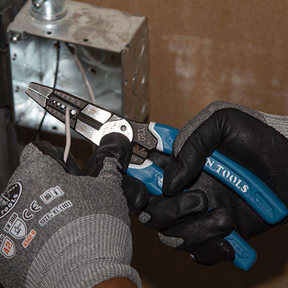 Klein Tools K12065CR Klein-Kurve® Heavy-Duty Wire Stripper Crimper 8-20 AWG - Edmondson Supply