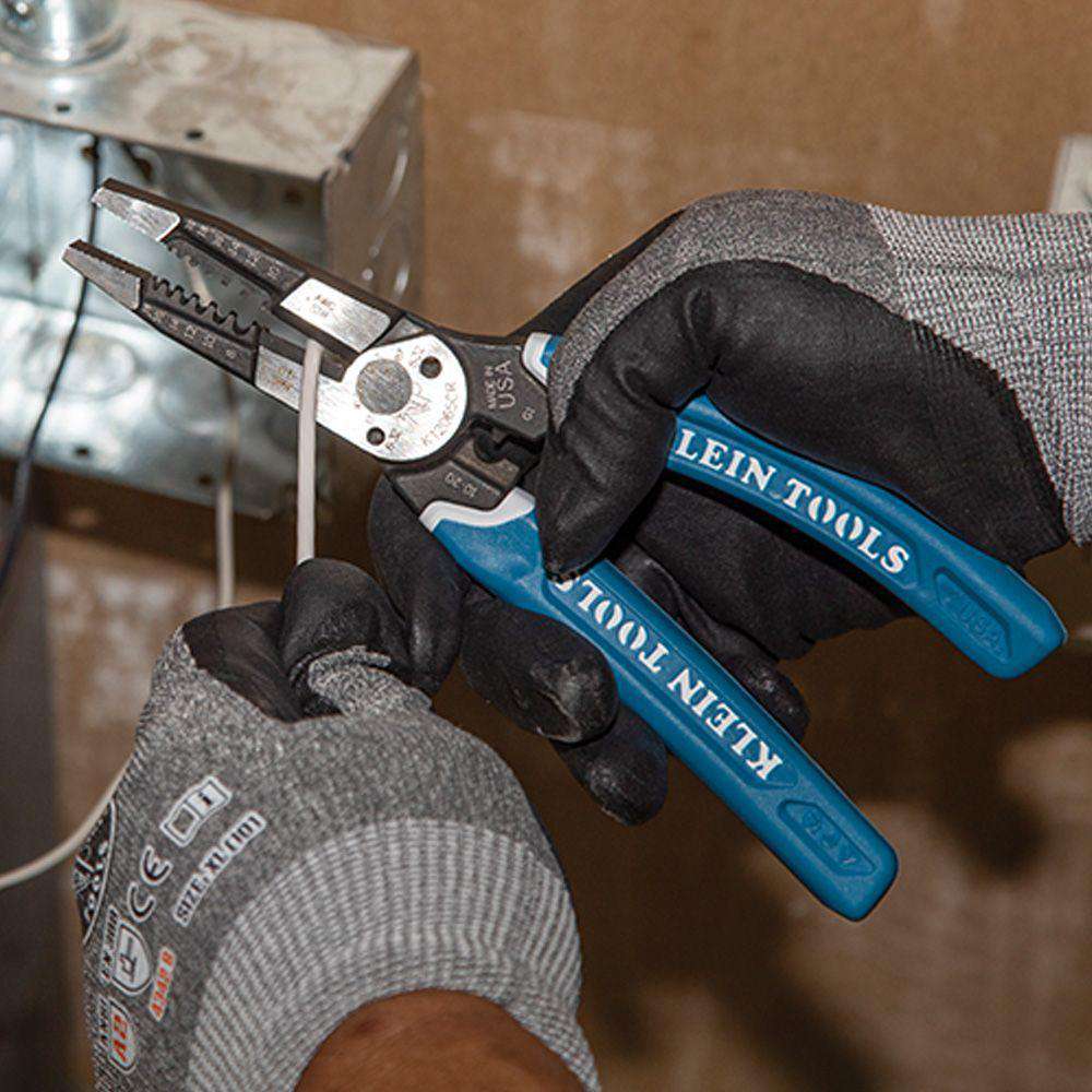 Klein Tools K12065CR Klein-Kurve® Heavy-Duty Wire Stripper Crimper 8-20 AWG - Edmondson Supply