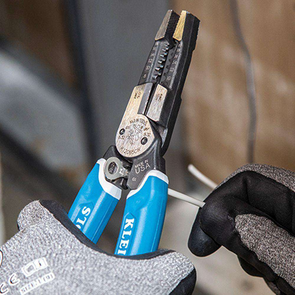 Klein Tools K12065CR Klein-Kurve® Heavy-Duty Wire Stripper Crimper 8-20 AWG - Edmondson Supply