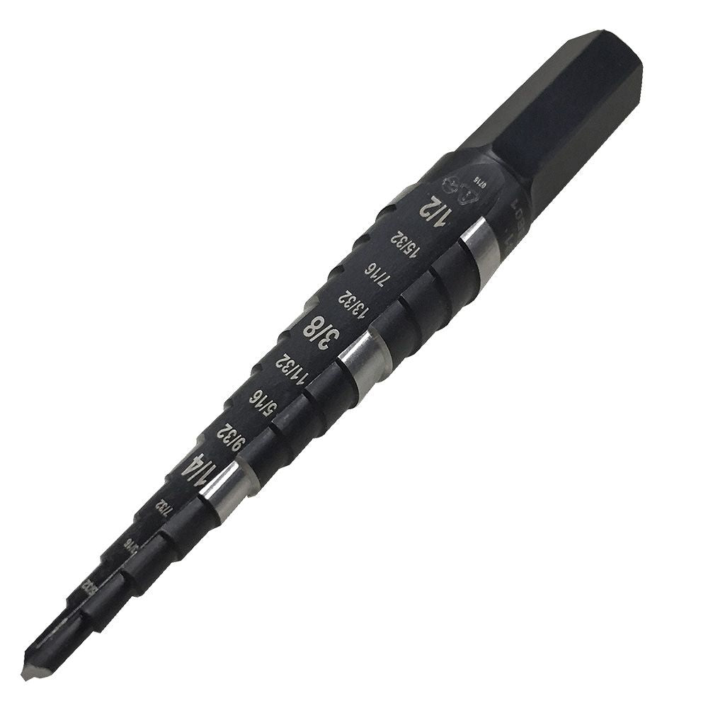 Klein Tools KTSB01 Step Drill Bit Double-Fluted #1, 1/8 to 1/2-Inch - Edmondson Supply