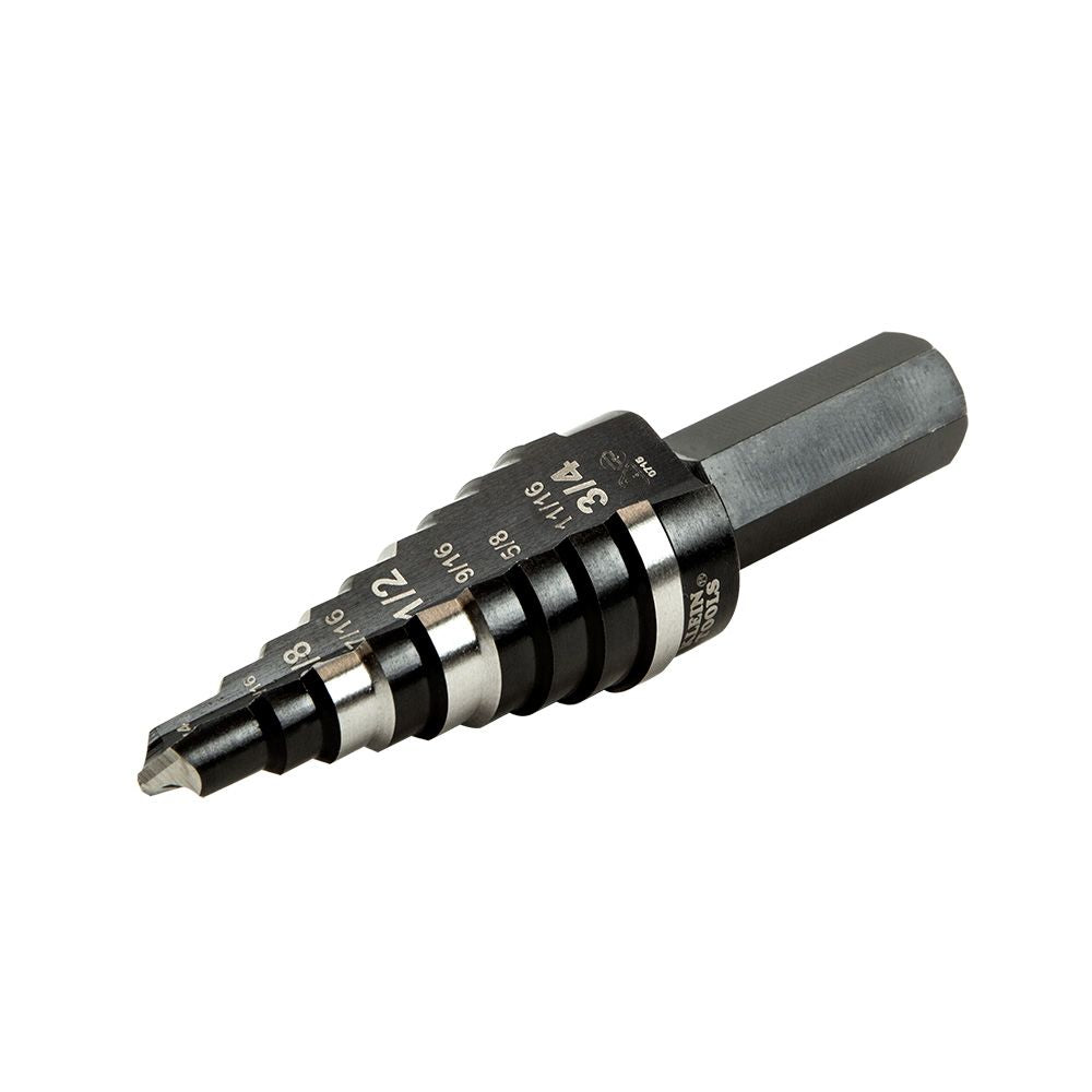 Klein Tools KTSB03 Step Drill Bit Double Fluted #3, 1/4 to 3/4-Inch - Edmondson Supply