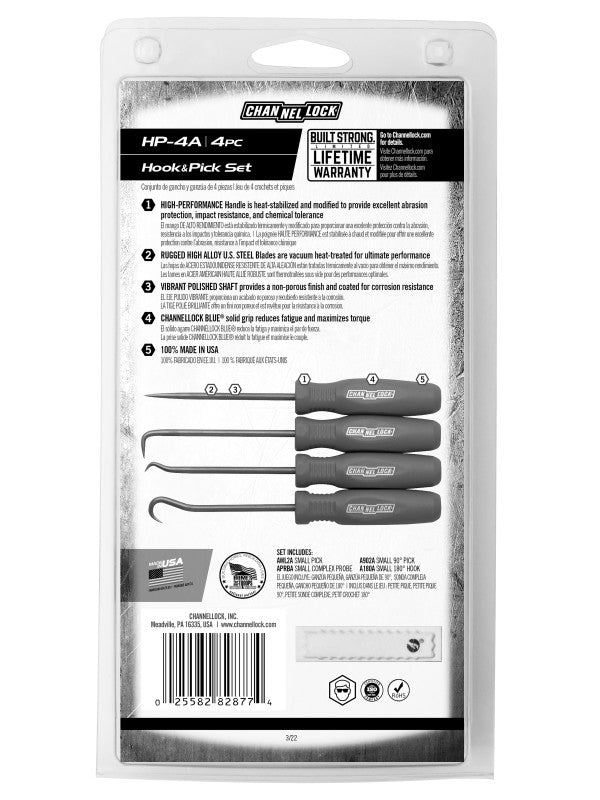 Channellock HP-4A 4pc Precision Hook and Pick Set - Edmondson Supply