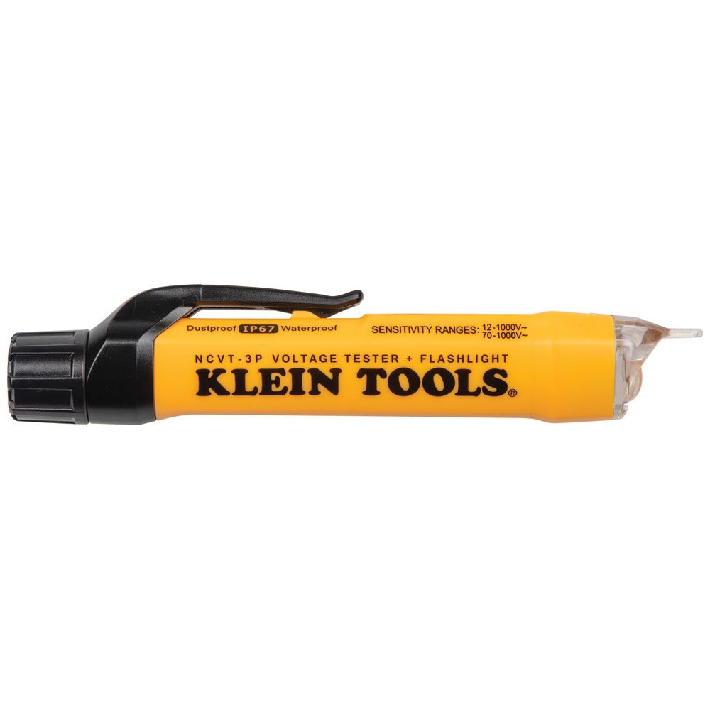 Klein Tools NCVT-3P Dual Range Non-Contact Voltage Tester with Flashlight, 12 - 1000V AC - Edmondson Supply