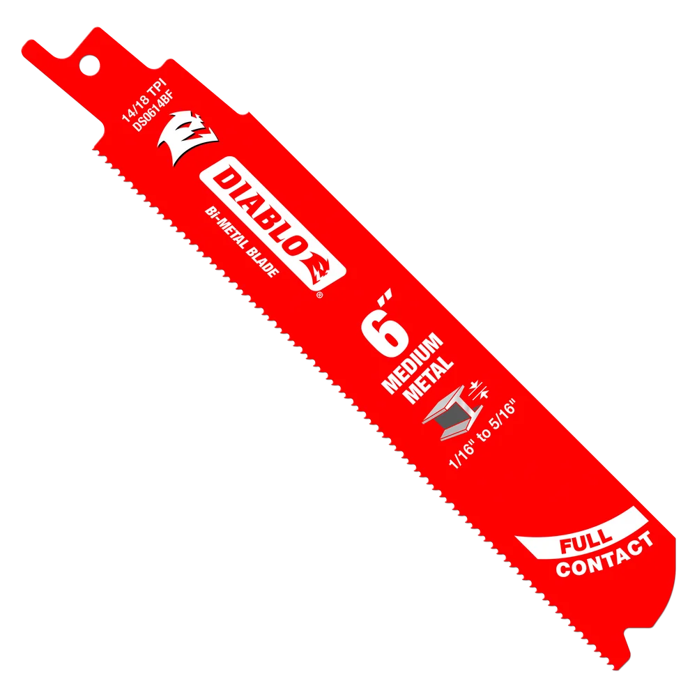 Diablo Tools DS0614BF15 6" 14/18TPI Bi-Metal Reciprocating Saw Blades for Medium Metal (15-Pack) - Edmondson Supply