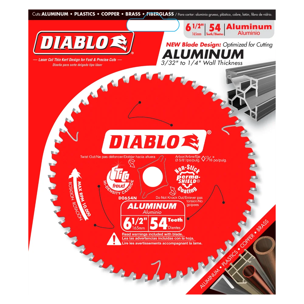 Diablo Tools D0654N 6-1/2 in. x 54 Tooth Medium Aluminum Cutting Saw Blade - Edmondson Supply