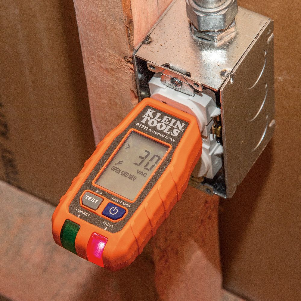 Klein Tools RT250KIT Premium Dual-Range NCVT and GFCI Receptacle Tester Electrical Test Kit - Edmondson Supply