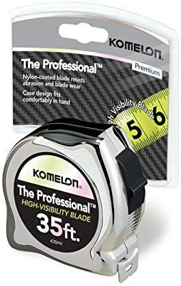 Komelon 435HV 35' x 1" The Professional, Chrome Tape Measure - Edmondson Supply