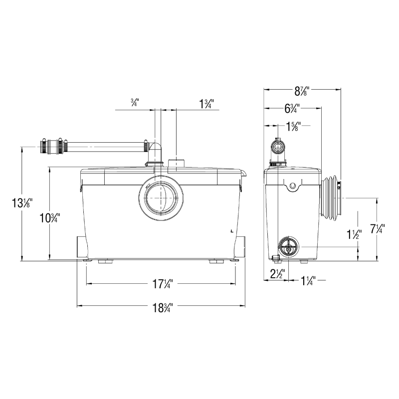 Saniflo Saniaccess 3 Elongated Bowl Toilet/Macerating Pump Combo - Edmondson Supply
