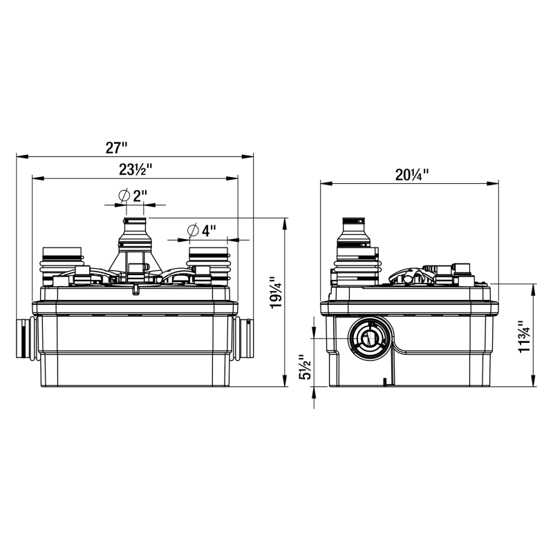 Saniflo 029 Sanicubic 2 Simplex Grinder System, 240 V - Edmondson Supply