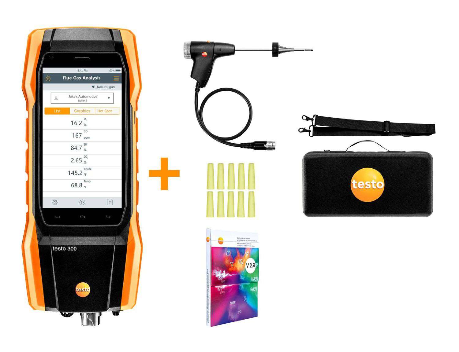 Testo 0564 3002 82 - 300 Residential / Commercial Combustion Analyzer - Edmondson Supply