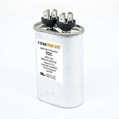 Packard Titan PRO TOC25 Motor Run Capacitor 25 MFD 370 Volt Oval - Edmondson Supply