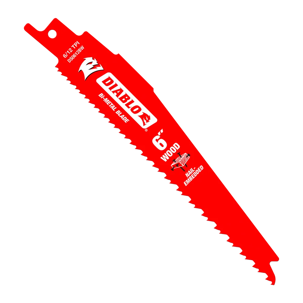 Diablo Tools DS0612BW5 6 in. Bi-Metal Recip Blade for Nail Embedded Wood (5-Pack) - Edmondson Supply