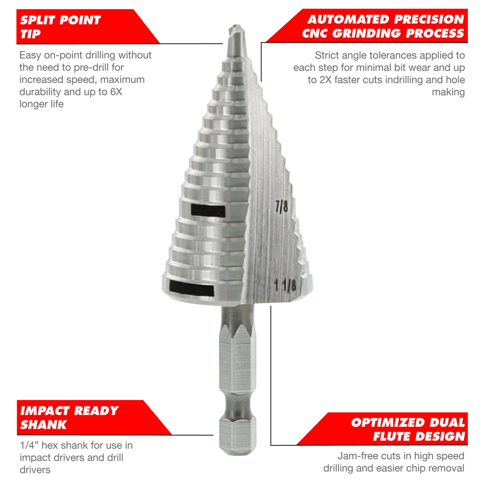 Diablo Tools DSDS003 Impact Strong Step Drill Bit Set - Edmondson Supply