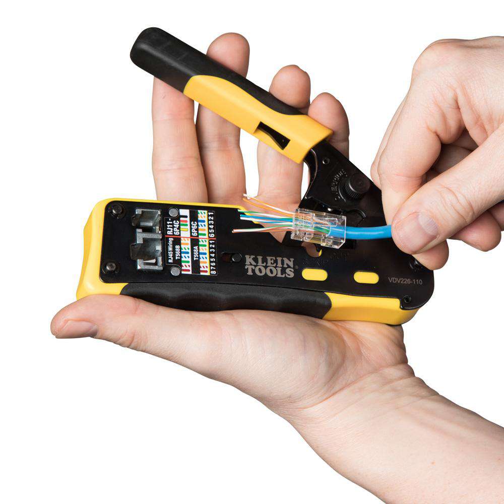 Klein Tools VDV226-110 Ratcheting Pass-Thru™ Modular Crimper - Edmondson Supply