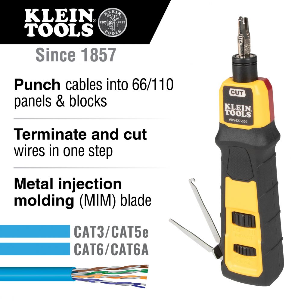 Klein Tools VDV427-300 Impact Punchdown Tool, 66/110 Blade - Edmondson Supply