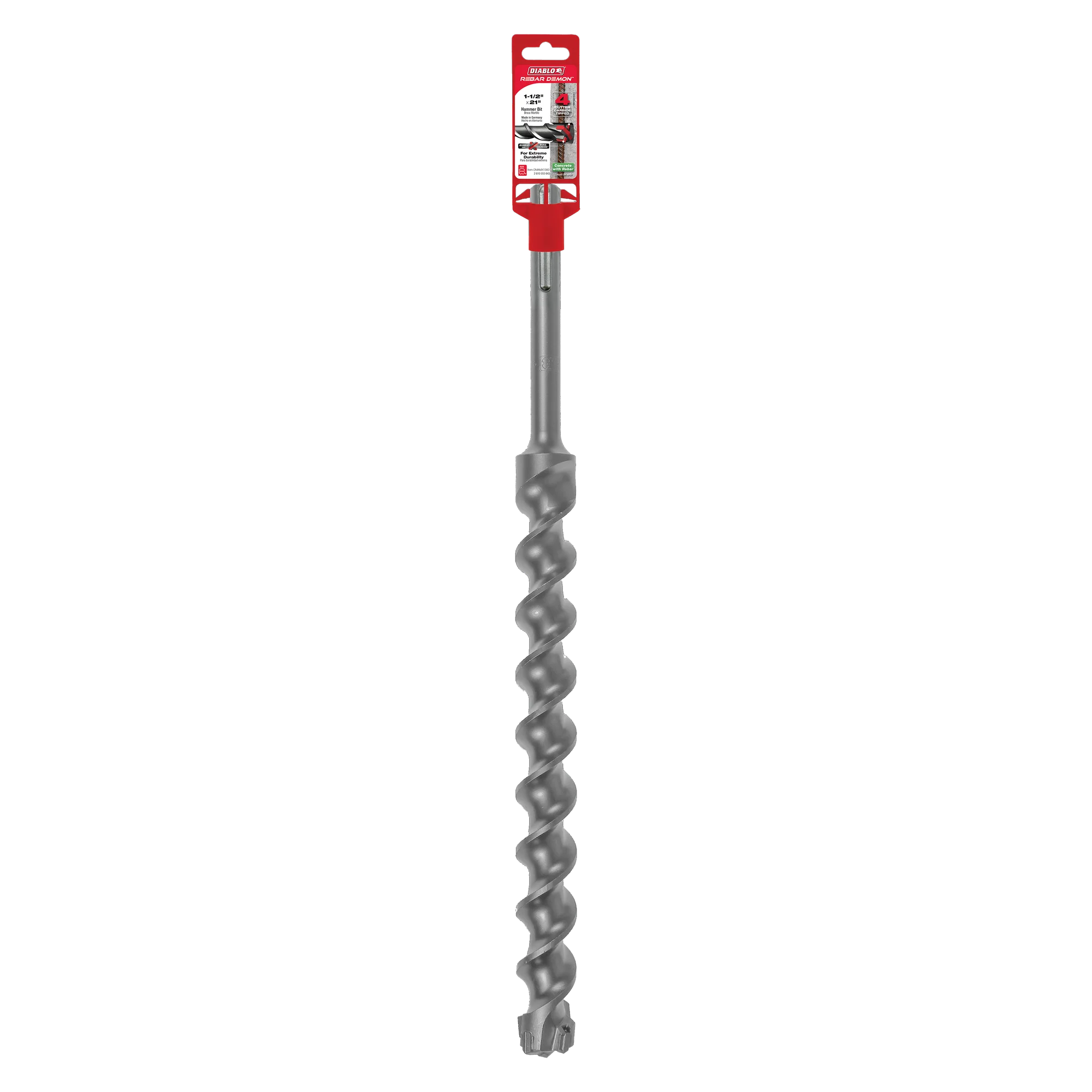 Diablo Tools DMAMX1360 1-1/2 in. x 16 in. x 21 in. Rebar Demon™ SDS-Max 4-Cutter Carbide-Tipped Hammer Drill Bit - Edmondson Supply