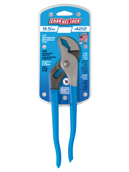 Channellock 422 9.5" V-Jaw Tongue & Groove Pliers - Edmondson Supply