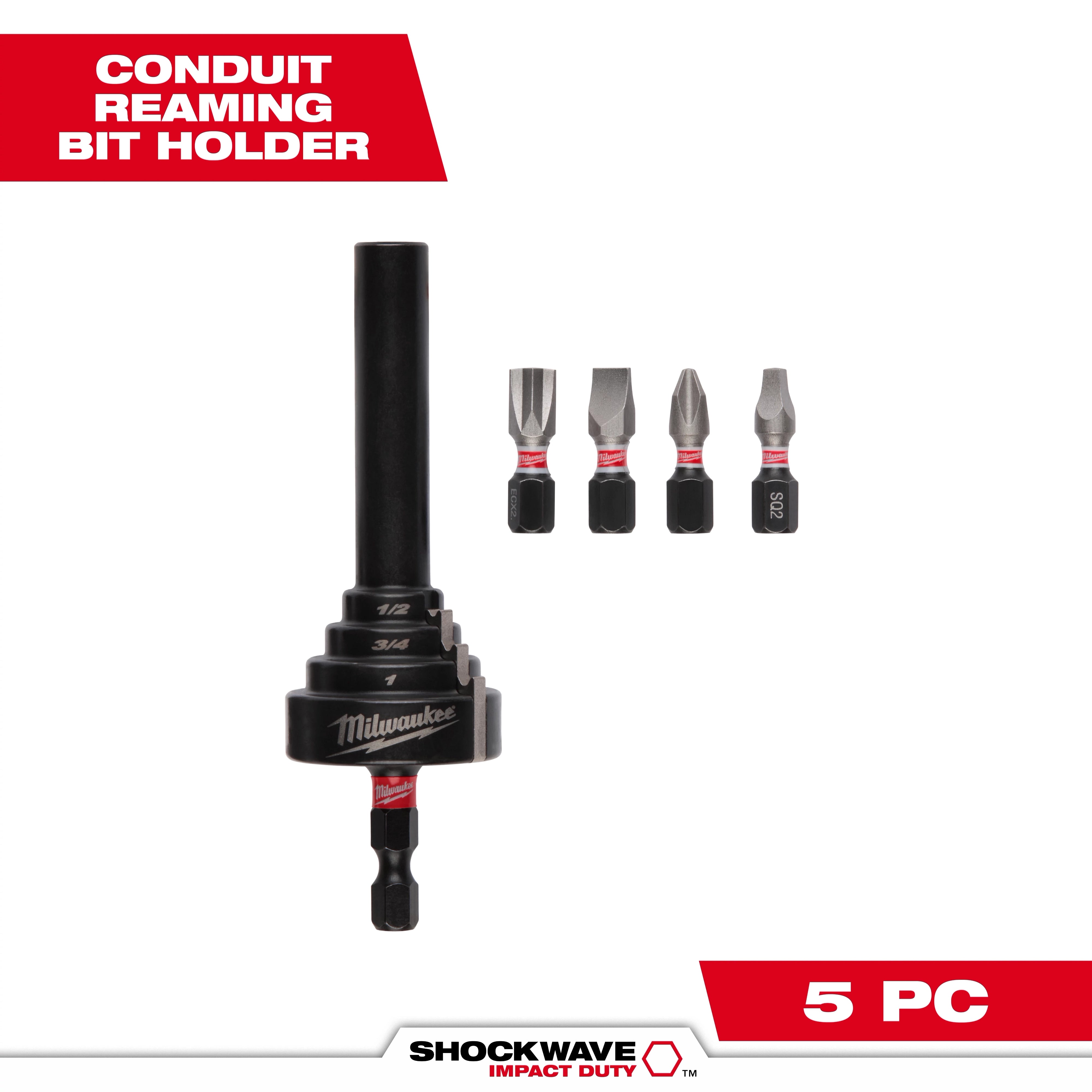 Milwaukee 48-32-2350 SHOCKWAVE™ Conduit Reaming Bit Holder - Edmondson Supply