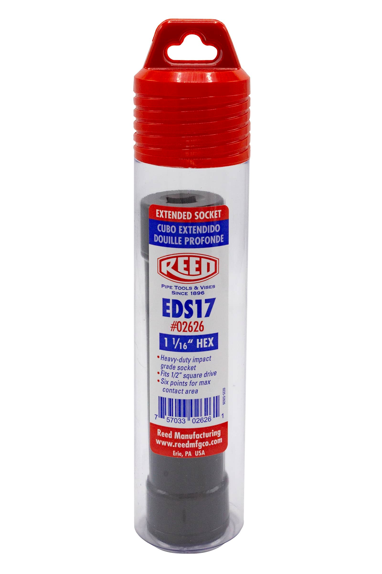 Reed Mfg EDS17 Extended Length Impact Socket, 1-1/16" - Edmondson Supply