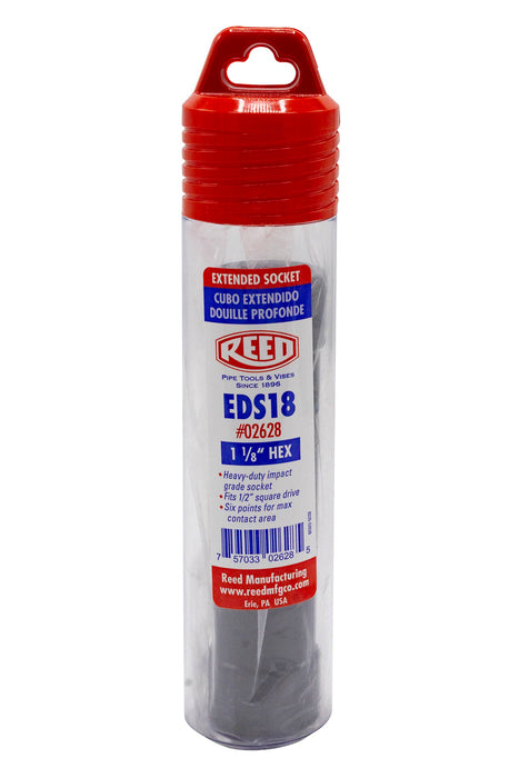 Reed Mfg EDS18 Extended Length Impact Socket, 1-1/8" - Edmondson Supply