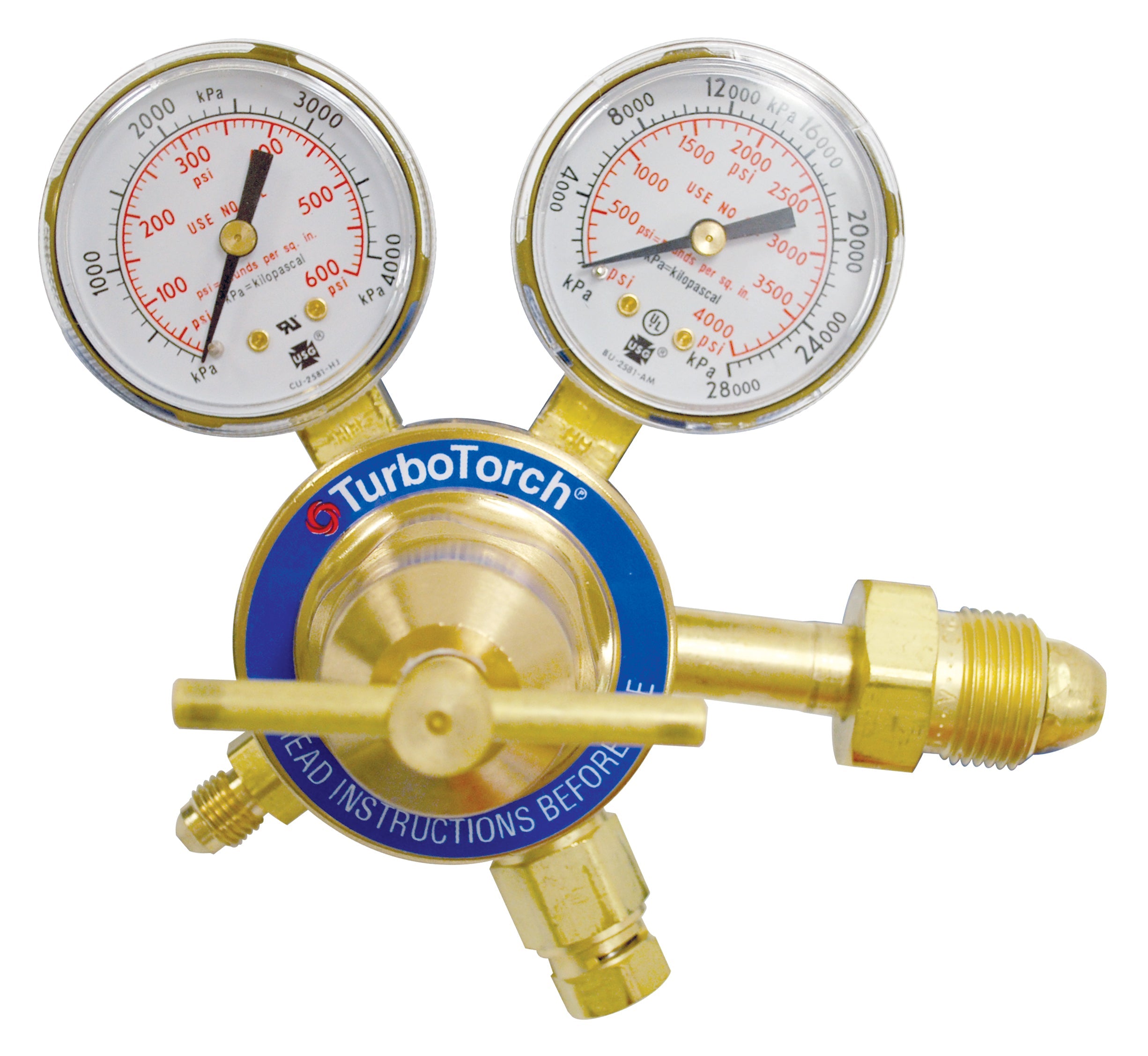 TurboTorch 245-03P Nitrogen CGA-580 Purging Regulator, 0-500 Delivery PSIG - Edmondson Supply