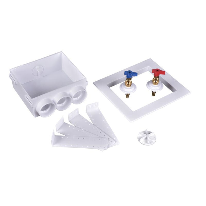 Oatey® 38532 Quadtro® 1/4-Turn, F1807 PEX Washing Machine Outlet Box - Edmondson Supply