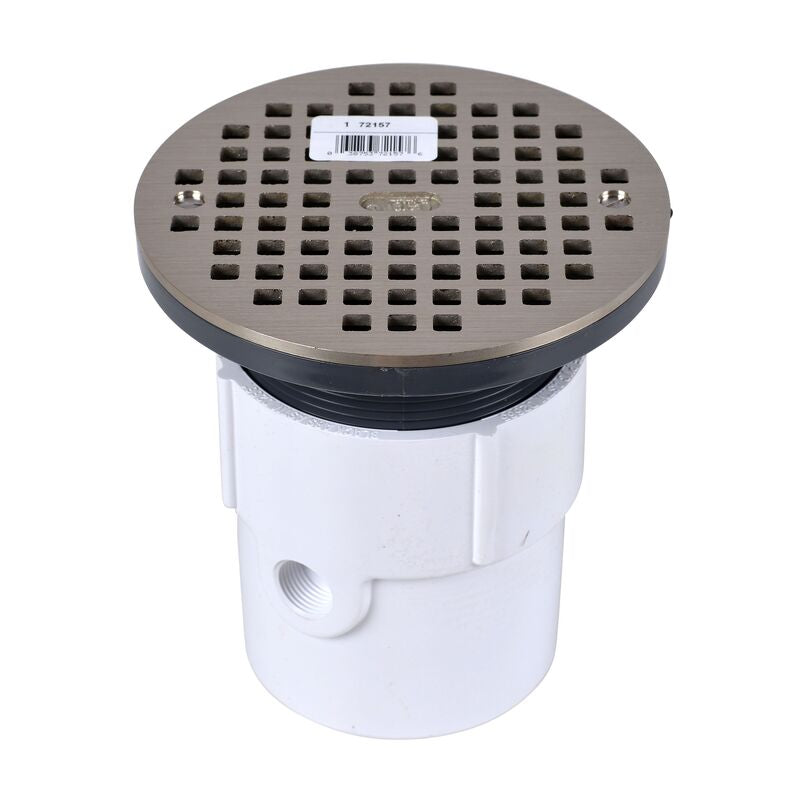 Oatey® 72157 3" or 4" PVC General Purpose Drain w/ 6" NI Grate - Edmondson Supply