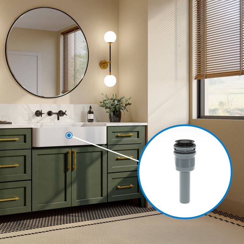 Dearborn 1000000452 Universal Pop Down® Sink Drain - Matte Black - Edmondson Supply