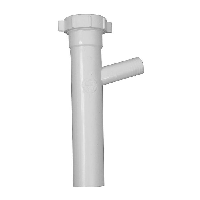 Dearborn PP9817 1-1/2 in. x 8 in. Branch Tailpiece, Slip Joint with 3/4 in. Branch (White) - Edmondson Supply