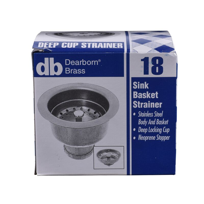 Dearborn 18 Deep Locking Cup Sink Basket Strainer - Edmondson Supply