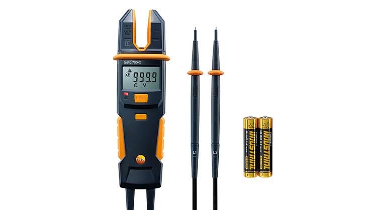 Testo 0590 7552 755-2 - Current / Voltage Meter with 200 A AC, 1000 V AC/DC, Continuity, and Phase Rotation Tester