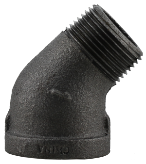 Boshart 2-BLSE4-10 1" Black Malleable Iron Street 45° Elbow, Class 150 - Edmondson Supply