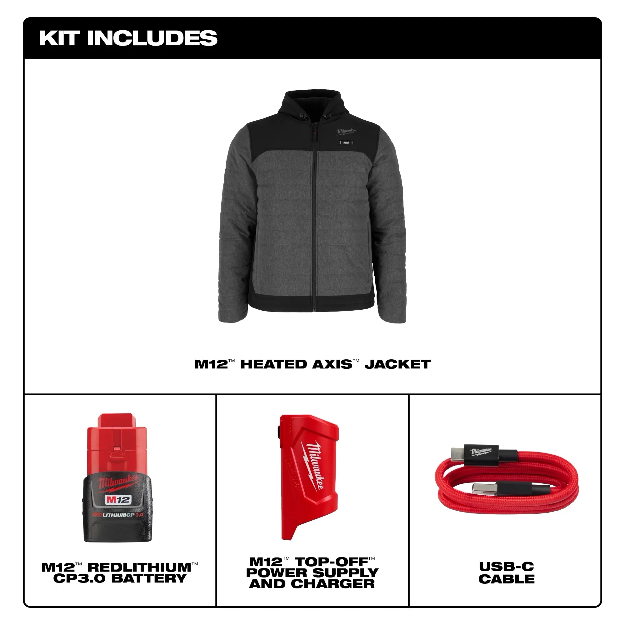 Milwaukee M102B M12™ Heated AXIS™ Jacket Kit - Edmondson Supply