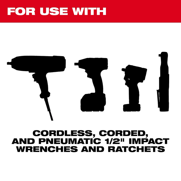 Milwaukee 49-66-7015 29PC SHOCKWAVE™ Impact Duty 1/2" Drive Metric Deep 6 Point Socket Set - Edmondson Supply