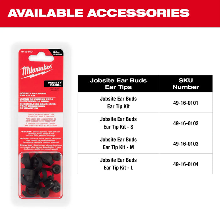 Milwaukee 2191-21 REDLITHIUM™ USB Bluetooth® Jobsite Ear Buds - Edmondson Supply