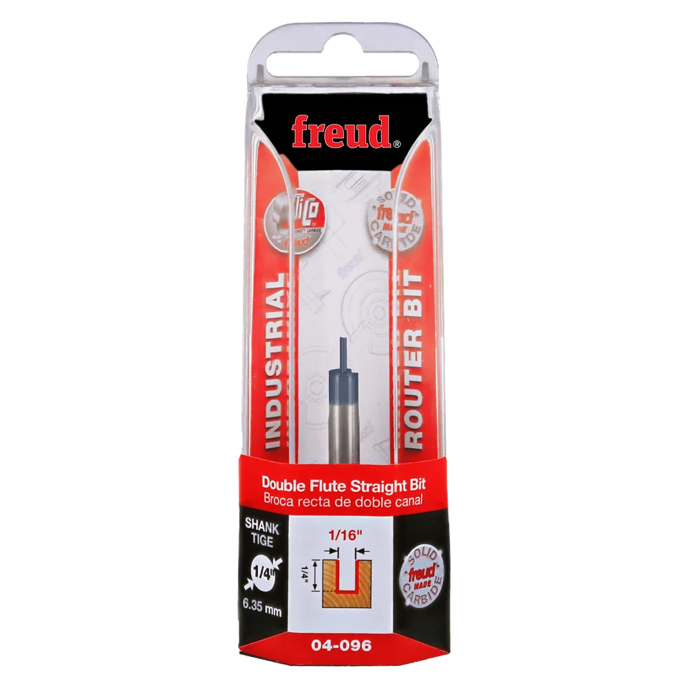 Freud 04-096 1/16" Double Flute Straight Bit - Edmondson Supply