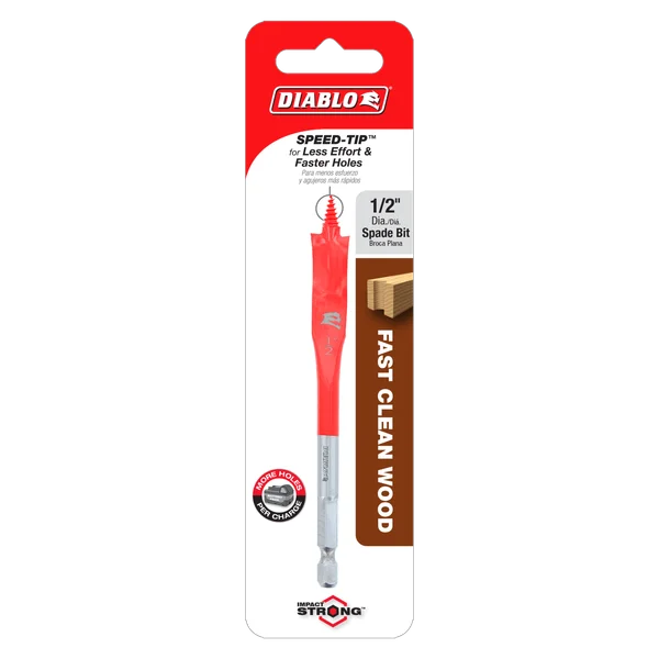 Diablo Tools DSP1020 1/2" x 4" Spade Bit for Wood - Edmondson Supply