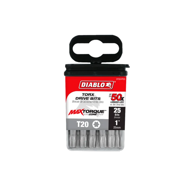 Diablo Tools DT201P25 1" #20 Torx Drive Bits (25 pack) - Edmondson Supply