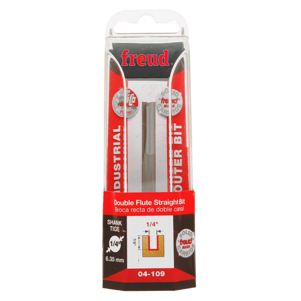 Freud 04-109 1/4" Double Flute Straight Bit - Edmondson Supply