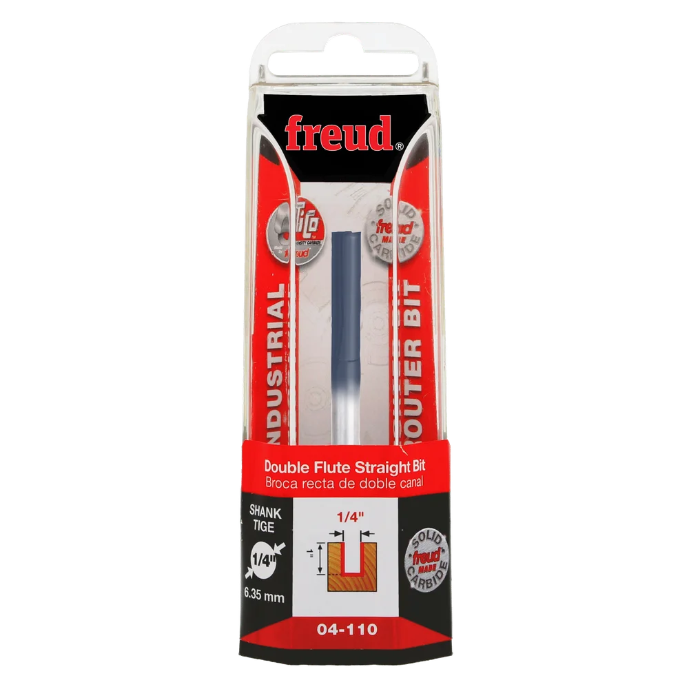 Freud 04-110 1/4" Double Flute Straight Bit - Edmondson Supply