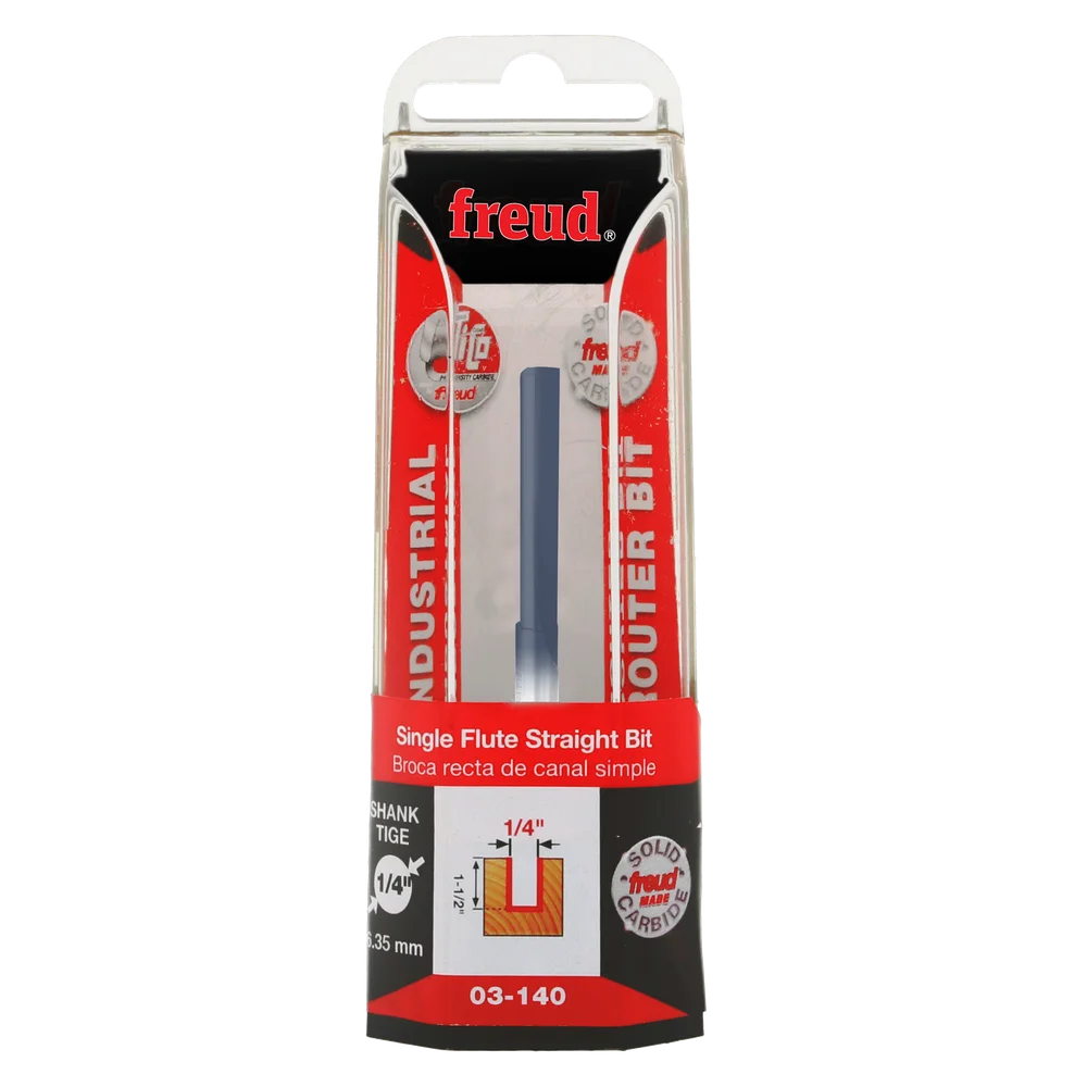 Freud 03-140 1/4" Single Flute Straight Bit - Edmondson Supply