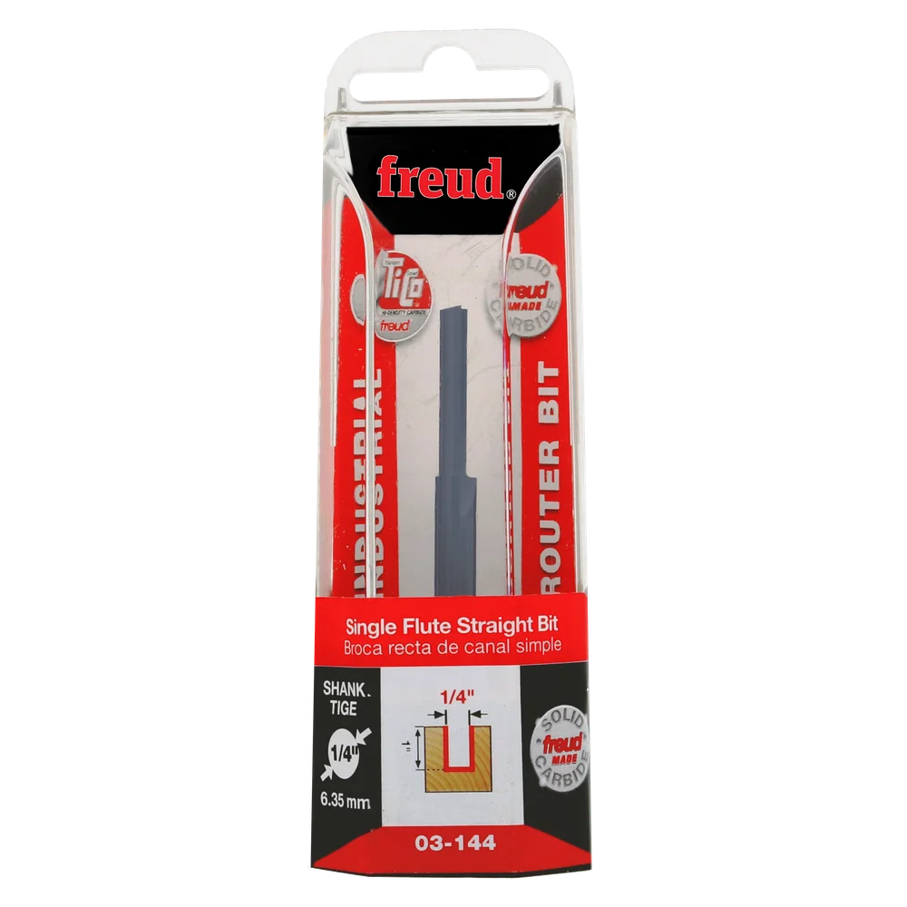 Freud 03-144 1/4" Single Flute Straight Bit - Edmondson Supply