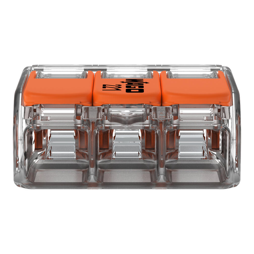 Wago 221-413 Compact Splicing Connector 3-Conductor Terminal Block - Edmondson Supply