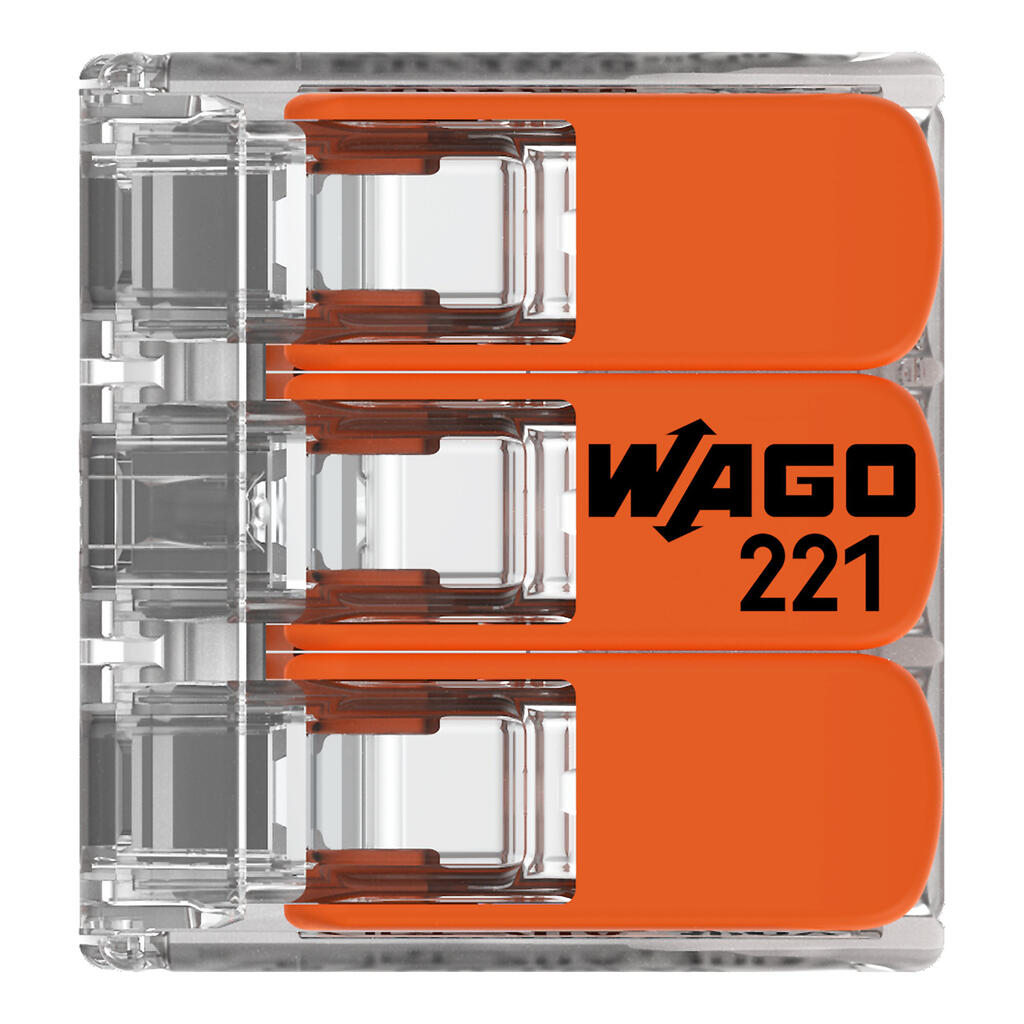 Wago 221-413 Compact Splicing Connector 3-Conductor Terminal Block - Edmondson Supply