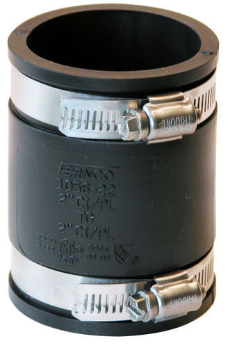 Fernco 1056-22 2" CI/PL x 2" CI/PL Flexible Coupling - Edmondson Supply