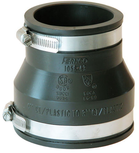 Fernco 1056-43 4" CI/PL x 3" CI/PL Flexible Coupling - Edmondson Supply