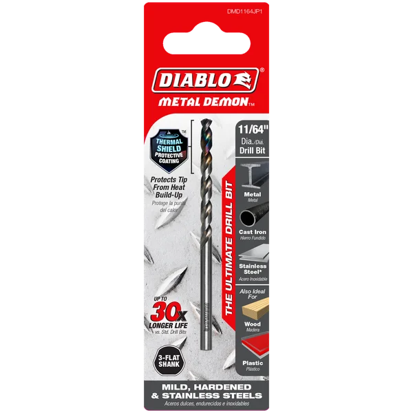 Diablo Tools DMD1164JP1 11/64" Metal Demon™ Drill Bit for Mild, Hardened and Stainless Steels - Edmondson Supply